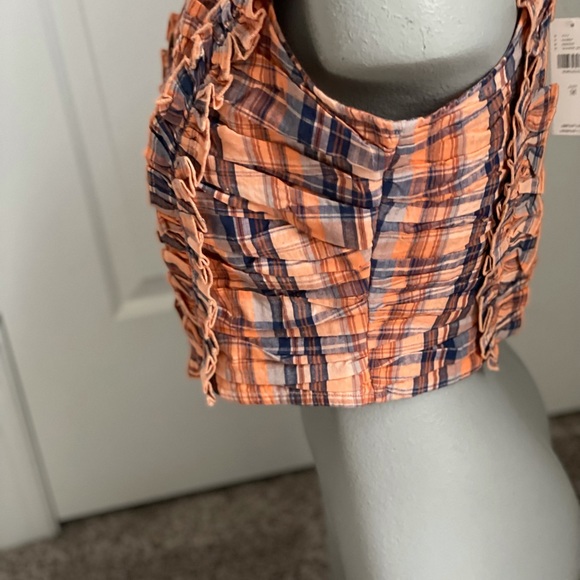 🔴🔴NWT ANTHROPOLOGIE Verb by Pallavi Singhee Ruffled Plaid Tank Size M - Picture 8 of 15